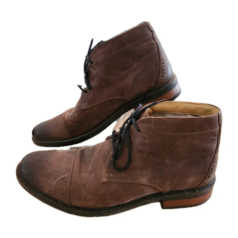 Bostonian Men's Sz 9 1/2 M Dark Brown Treymore Mid-Ankle Chukka Dress Boots